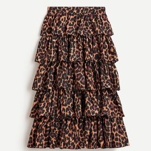 Cheetah/Leopard Tier - Ruffle Maxi Skirt